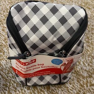Skip Hop Insulated Double Bottle Bag in Black and White